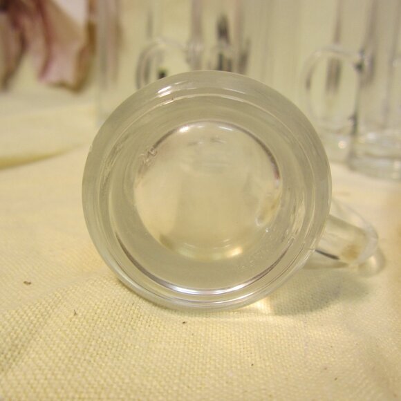 UNIQUE VTG SHOT GLASSES SET OF 8 CLEAR, TALL W/HANDLE - Picture 5 of 6